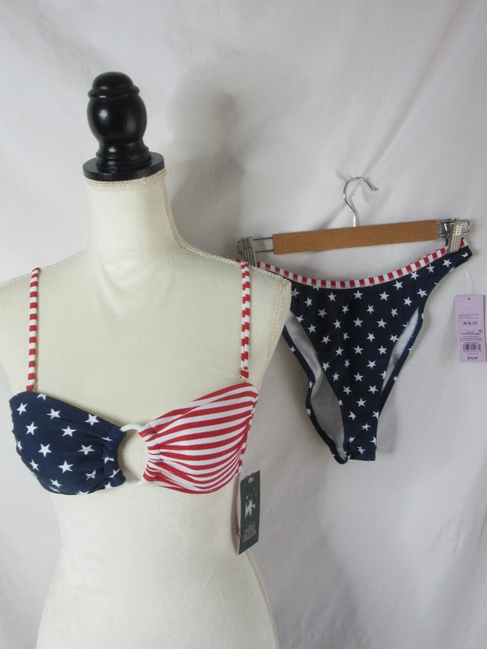 wild fable 2 Piece Bikini American Flag Red White Blue Size Medium & Small NWT